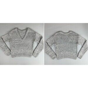 PINK VICTORIA'S SECRET V-Back/Neck Long Sleeve Crew Sweater Women's XS Gray